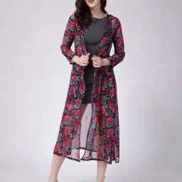 Scorpius Navy Floral Print Long Shrug-picture-36