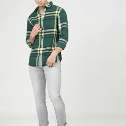 Highlander Mens Checked Slim Fit Shirt image 5