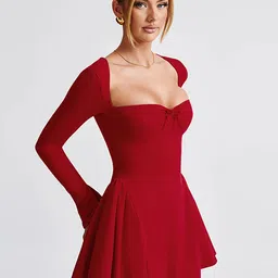 StyleCast x Revolte A-Line Mini Square Neck Dress image 4