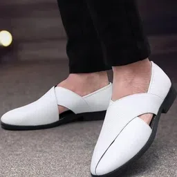 N N Creation Men Textured Leather Loafers-image-29