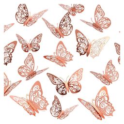Bubble Trouble 3D Rose Gold Butterflies for Wall Décor for Your House Rose Gold - Pack of 12-picture-37
