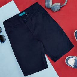 YU by Pantaloons Solid Shorts - Navy Blue-picture-5