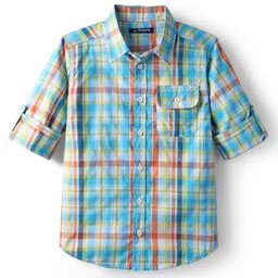 Pine Kids Cotton Woven Full Sleeves Checkered Shirt - Multicolour-picture-31