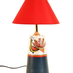 AAKRITI ART CREATIONS Dancing Peacock Pyramid Table Lamp-image-72