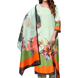 PARVOTSAV Women Sea Green Kurta Sets-image-19