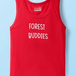 Babyhug 100% Cotton Knit Sleeveless Striped & Printed Sando Vests Pack of 3 - Multicolor image 2