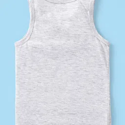 Babyhug 100% Cotton Sleeveless Sando Fox Print Pack of 3 - Blue Orange & Grey image 3