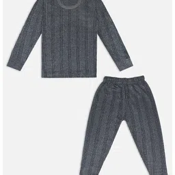 Trampoline Pack Of 2 Full Sleeves Striped Thermal Sets - Grey & Blue image 4