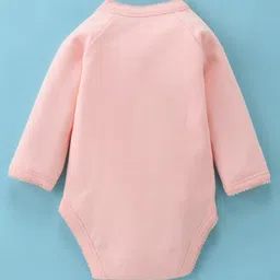 I Bears Interlock Knit Full Sleeves Onesie with Footed Leggings & Building Print - Pink image 3