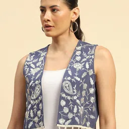 Global Republic Embroidered Pure Cotton Front Open Waistcoat-picture-18
