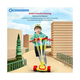 StarAndDaisy Type - 3-wheel kick scooter Skate for Kids 3-12 Years with LED Light PU Wheels, with 4 Level Height Adjustment, Yellow image 4