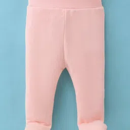 I Bears Interlock Knit Full Sleeves Onesie with Footed Leggings & Building Print - Pink image 4