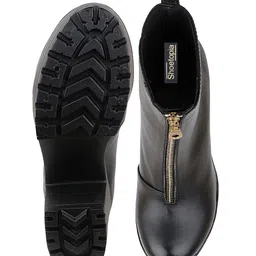 Shoetopia Solid Zipper Closure Boots - Black image 5