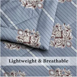 San Marino Blue & White Ethnic Motifs Printed Cotton AC Room Double Bed Comforter image 3