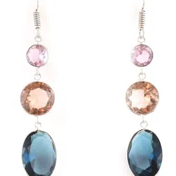 AAR Jewels Rhodium-Plated Alloy Amethyst Drop Earrings-image-60