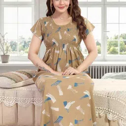 TRUNDZ Women Brown Nightdress-image-71