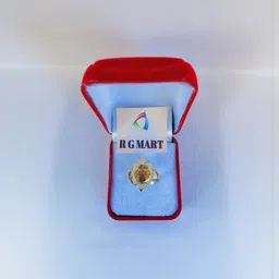 R G MART Unisex Asthadhatu Kachua Trishakti Double Rudraksha Para Brass Gold Plated Ring-image-43