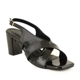 Mozafia Women's Black Back Strap Sandals image 2