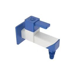 RN PTMT Nozzle Bib Tap with Flange Wall Mount White & Metallic Blue 20 mm Faucet Hole, RNVIR02A08-image-30