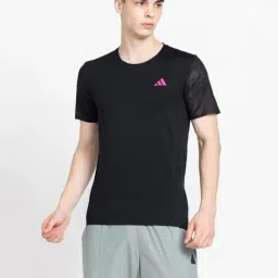 adidas ADIZERO Black Slim Fit Sports T-Shirt-image-36