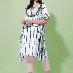 MIRCHI FASHION White & Grey Embroidered A Line Kaftan-picture-8