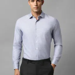 Louis Philippe Permapress Blue Cotton Slim Fit Printed Shirt-picture-32