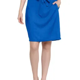 PATRORNA Dark Blue Above Knee Skirt-picture-36