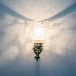 Fos Lighting Small Embossed Single U Arm Wall Light - Allu-U-EMBZGhanti-WL1 image 4