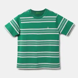 United Colors of Benetton Kids Green Cotton Striped T-Shirt-picture-18