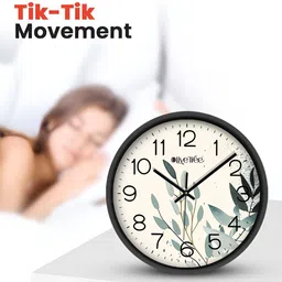 OLIVE TREE Black & Off White Printed Contemporary Wall Clock image 4