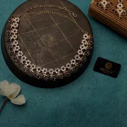 MADDY SPACE Rose Gold-Plated Stones-Studded Jewellery Set image 1