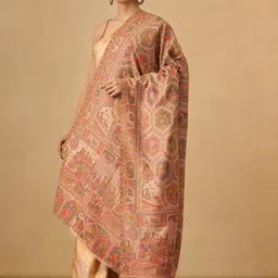 Pashmoda Floral Woven Design Darbari Kaani Woolen Shawl-picture-26