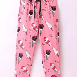 Doreme Single Jersey Full Length Lounge Pant Ice Cream Print - Blossom Pink-picture-20