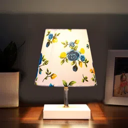 Devansh Cotton Square White Wood Table Lamp - Multicolor-picture-11