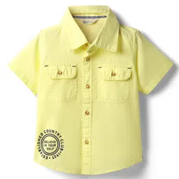 INFINITY Cotton Woven Half Sleeves Believe In Yourself Printed Text Shirt - Yellow-picture-15