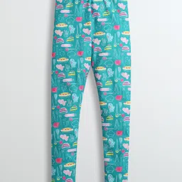 Barbie by Tiny Girl Woven Breakfast Printed Leggings - Green-picture-10