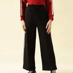 Lil Tomatoes Cotton Looper Knit Flared Solid Light Winter Trackpant - Black-picture-31