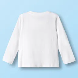 Babyhug Cotton Knit Full Sleeves Night Suit with Penguin & Heart Print - White & Red image 3