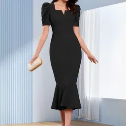 QENY Puff Sleeve Bodycon Dress-picture-16