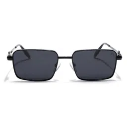 Eyejack Unisex Black Lens & Black Rectangle Sunglasses with image 5
