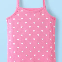 Babyhug 100% Cotton Antibacterial Slips With Hearts & Rainbow Print Pack Of 3 - Pink Yellow & White image 4