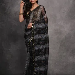 Mitera Ethnic Motifs Mirror Work Saree-picture-14