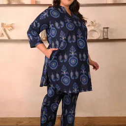 Indietoga Pure Cotton Printed Tunic With Trousers Co-Ords image 2