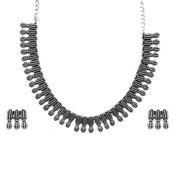 TEEJH Oxidised Silver-Plated Jewellery Set image 5