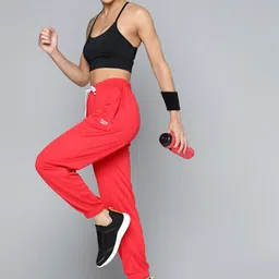 Reebok Women Red Speed Wick technology Solid Training Joggers-picture-20