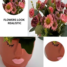 Art Street Brown 1 Pieces Daisy Artificial Flower With Pot image 4