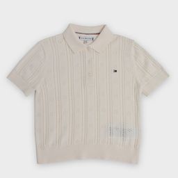 Tommy Hilfiger Europe Girls Self Design Shirt Collar Sweaters-picture-34
