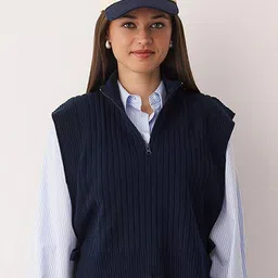 Trendyol Women Ribbed Crop Sweater Vest-image-99