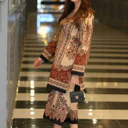 KALINI Women Ethnic Motifs Printed Regular Kurta with Trousers image 2