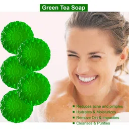 GROOVY Set Of 5 Deep Cleansing Green Tea Soaps - 100 g Each image 2